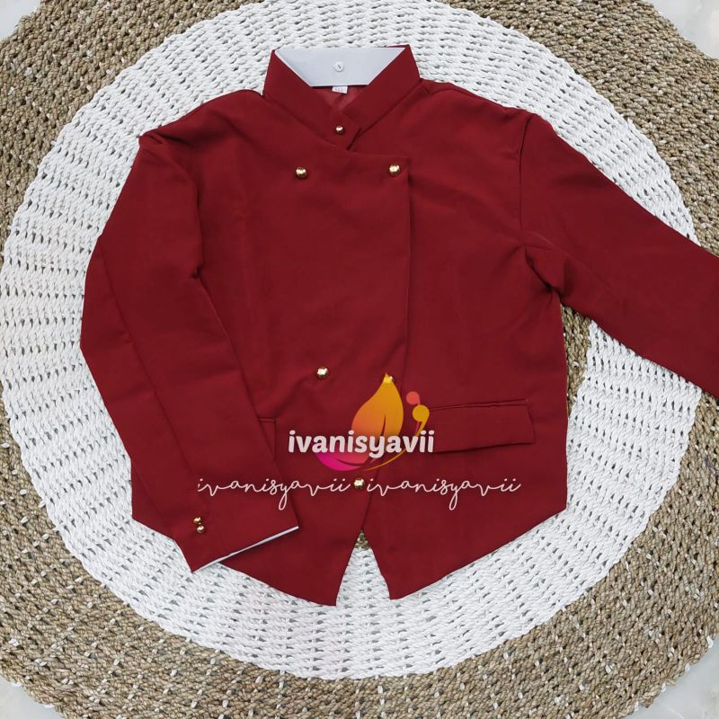 [Full Set] Baju Adat Jawa Cowok / Baju Manggolo / Baju Pagar Bagus | Nuansa Solo Maroon