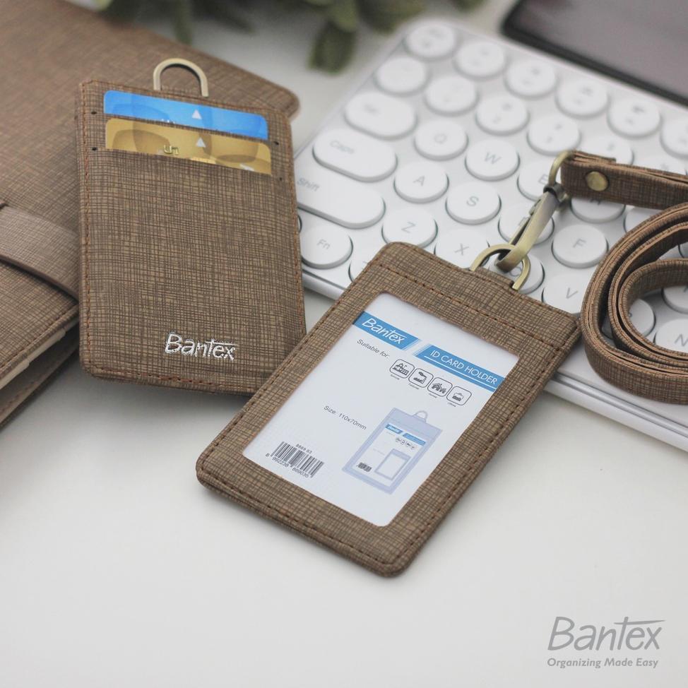 

BANTEX LEATHER NAME TAG ID CARD HOLDER BROWN 8869 03 KULIT SINTETIS LANYARD TALI TERLARISS...,,,,,
