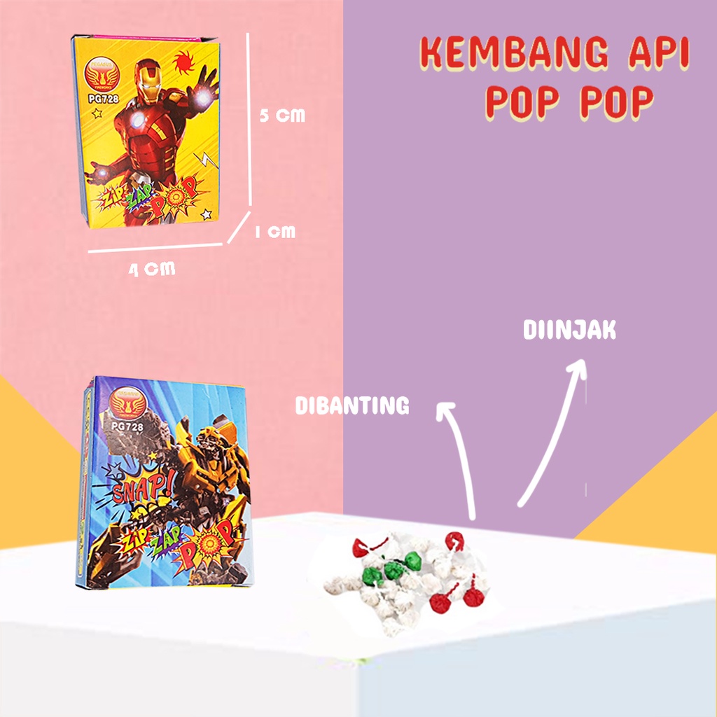 POP POP BAWANG / MAINAN KEMBANG API POP POP / Mainan anak petasan banting / Jual petasan banting / PETASAN POP POP /Kembang Api Banting/Petasan Banting Bawang Zip Zap Zop 25PCS