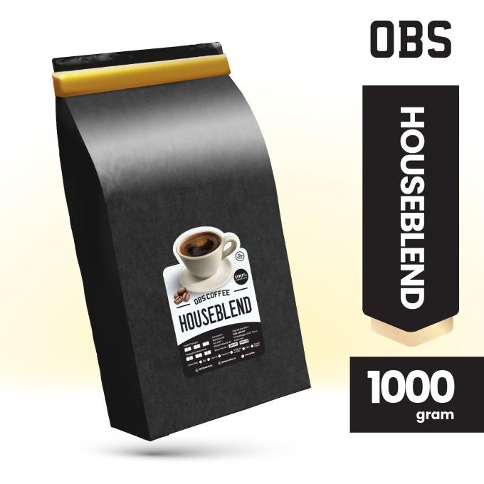 

[BISA COD] OBS COFFEE HOUSE BLEND 1 KG BIJI/BUBUK | Roasted Coffee | House Blend