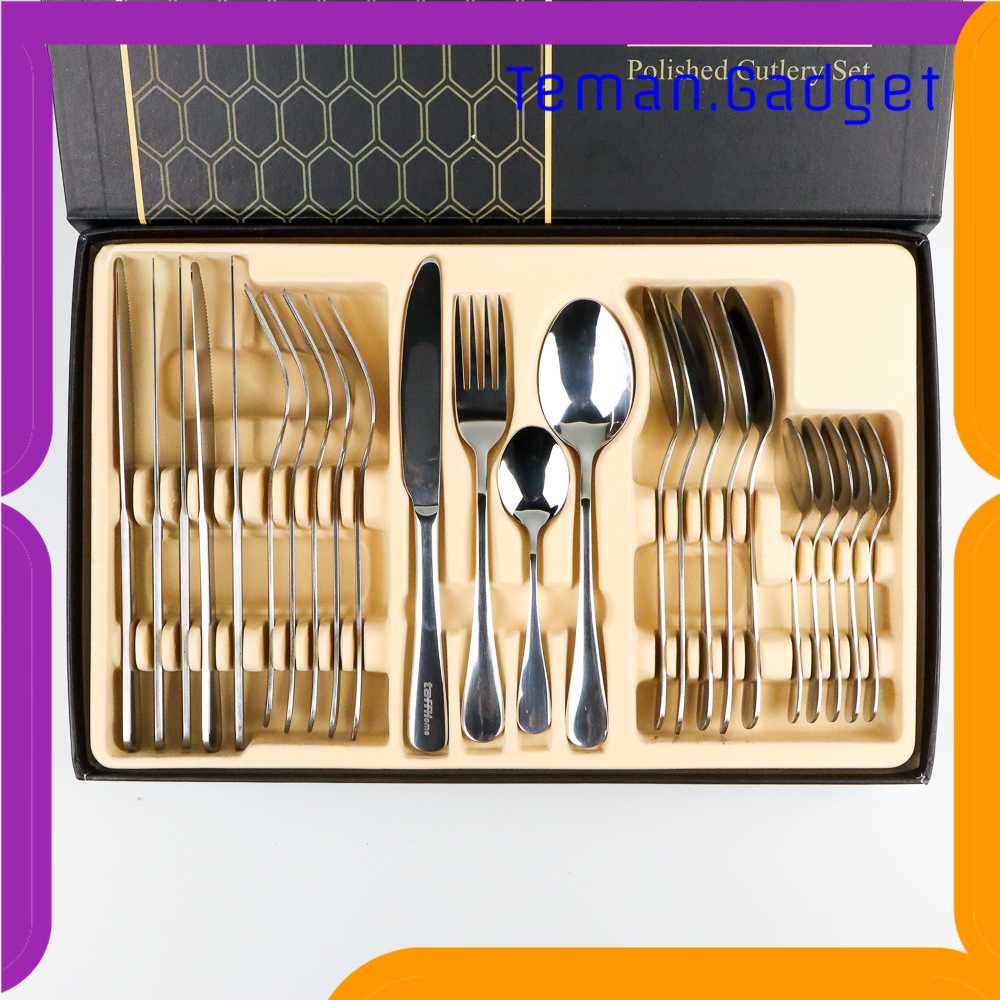 TG - DPR TaffHOME Set Perlengkapan Makan Sendok Garpu Pisau Cutlery 24 PCS - TW824