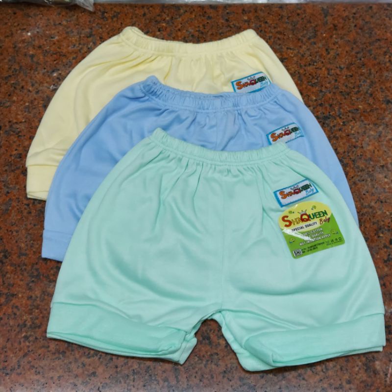 Celana pendek polos bayi SNI ( 3 pcs)