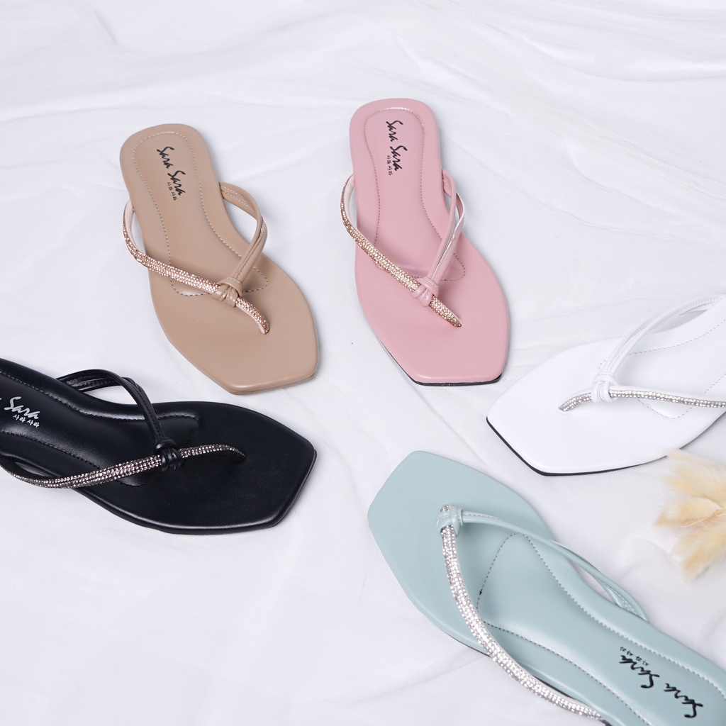 Sara Sara ANGEL Sandal jepit wanita flat sandal teplek casual terbaru