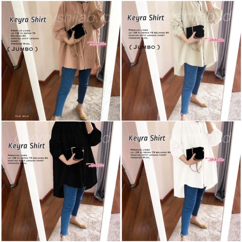 (NEW) KEYRA • REDO • ALETA • OVERSIZE PASTEL • BAJU OVERSIZE JUMBO KEMEJA BUSUI LINEN PREMIUM BY SEY