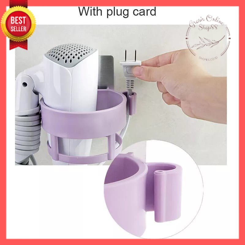 GOS -H309- Gantungan Hair Dryer - Gantungan Tempel Hair Dryer Tanpa Paku - Holder Tempel