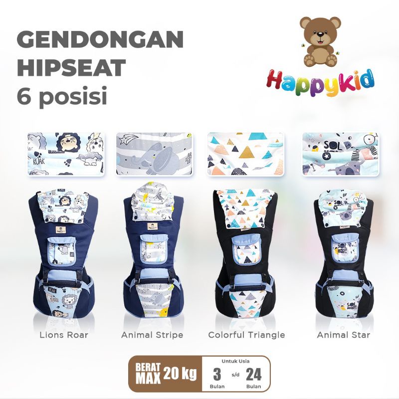 Gendongan Hip Seat 6 Posisi Happy Baby / Gendongan Bayi Hipseat