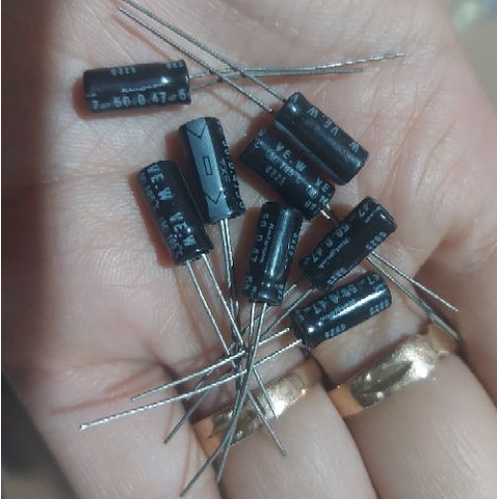 Kapasitor Elco 0,47/50 0.47uF 50V 0,47uf 50v Capacitor Elko 0,47uF/50V 0,47 Mikro 50 Volt