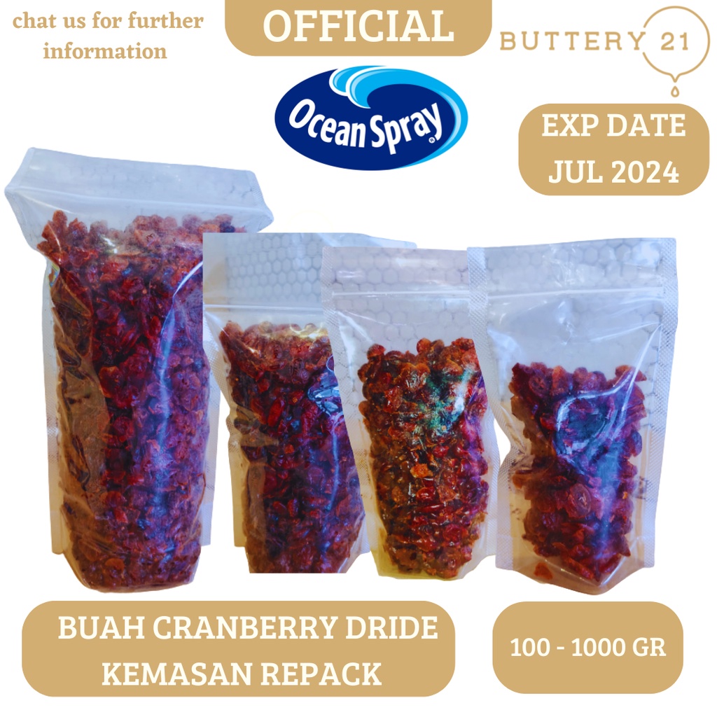

Buah Cranberry Dride Repack 500 GR, 250 GR, 100 GR