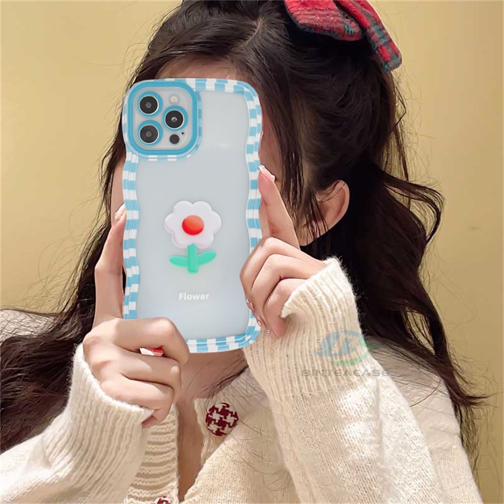 Realme 10 C30 C31 C33 C35 C21Y C25Y RealmeC11 C25 C17 C15 C12 C3 C2 Realme 8i 7i 5 5i 6i 7 Pro Bunga Tepi Melengkung TPU Phone Case Binteacase