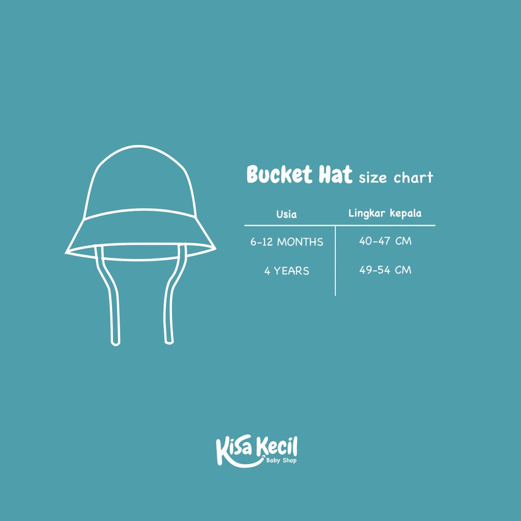 Kisa Kecil Topi Anak Topi Bayi Baby &amp; Kids - Kala Bucket Hat ( 6 bulan - 4 Tahun ) Arevyonlineshop