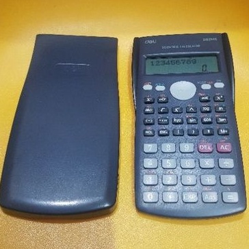 KALKULATOR SCIENTIFIC DELI calculator ilmiah anak sekolah trigonometri 2 line baris 12 digit angka