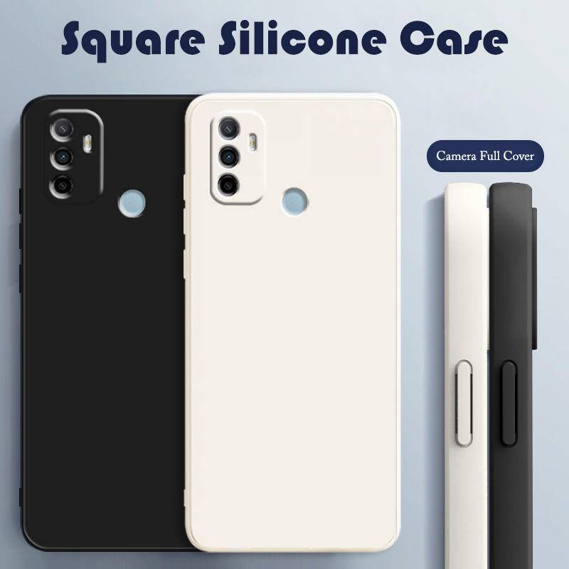 Casing Ponsel Bingkai Persegi Klasik Untuk OPPO A53 A53s A15 A15s A52 A72 A31 A91 A94 A5 A9 2020 4G Soft Liquid Silicone Cover Shell