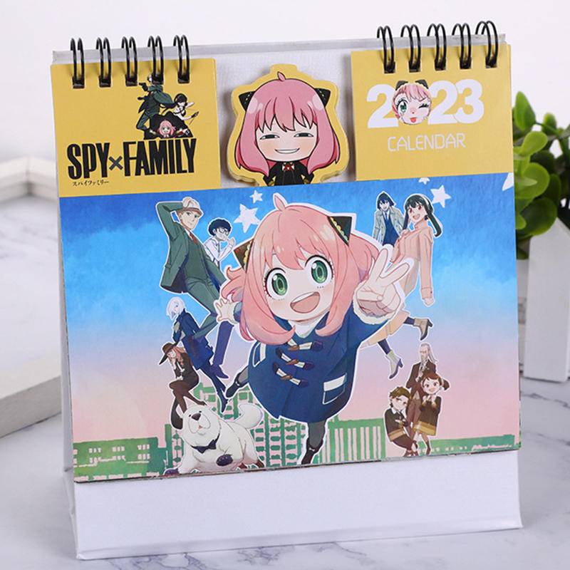 2023mata-mata x Keluarga Kalender Meja Kreatif Anime Lucu Hiasan Desktop Notes Kalender Kawaii Stationery Hadiah Loid Forger Anya Forger Yor Forger In Stock New Arrival LY