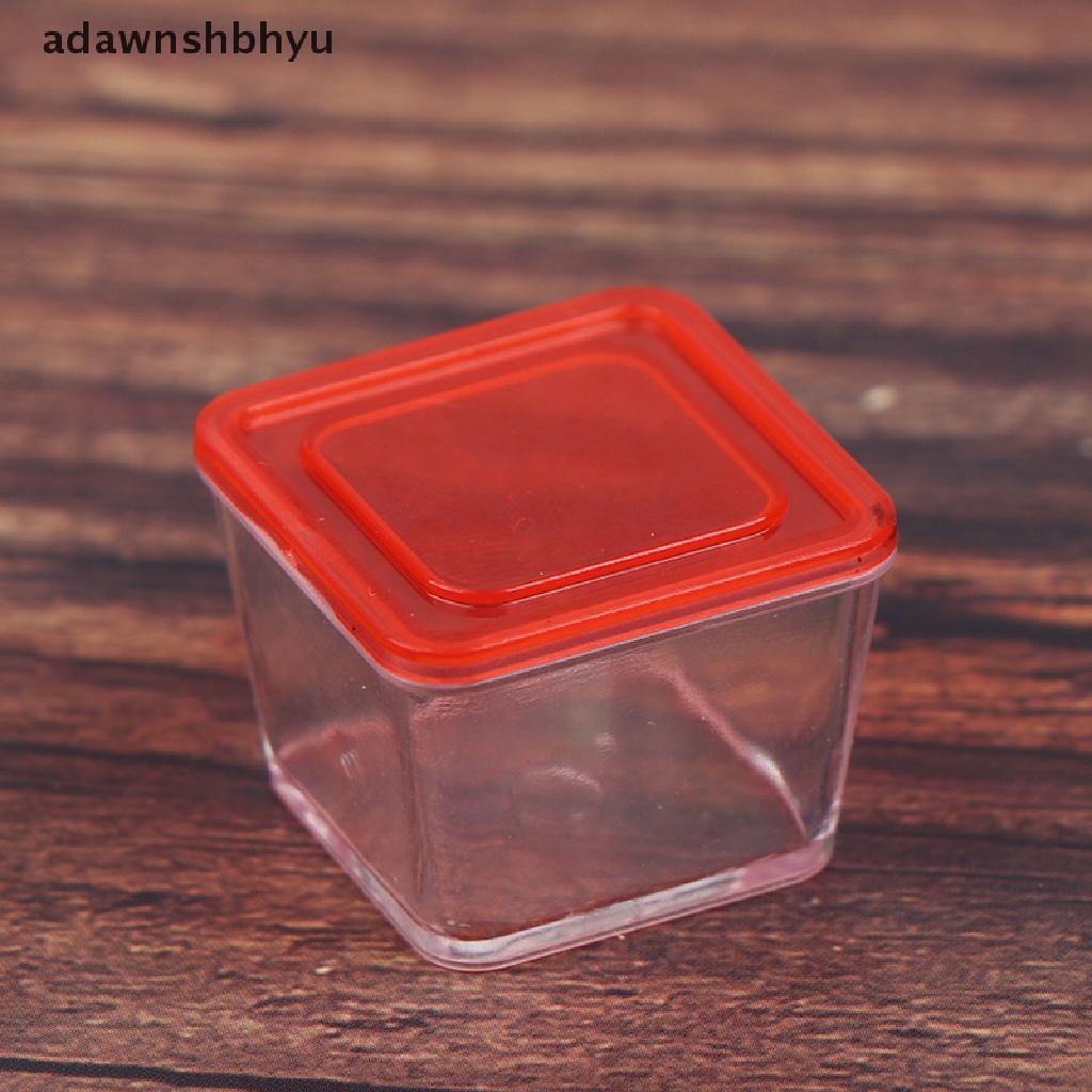 Adawnshbhyu 4pcs 1/12rumah Boneka Mini Fresh Keeping Box Kotak Makan Model Peralatan Makan Dapur ID