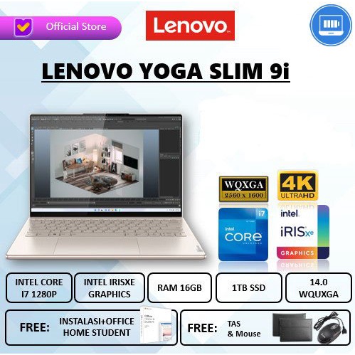 LAPTOP SLIM 9i CORE I7 1280P RAM 16GB SSD 1TB  14&quot; TOUCH