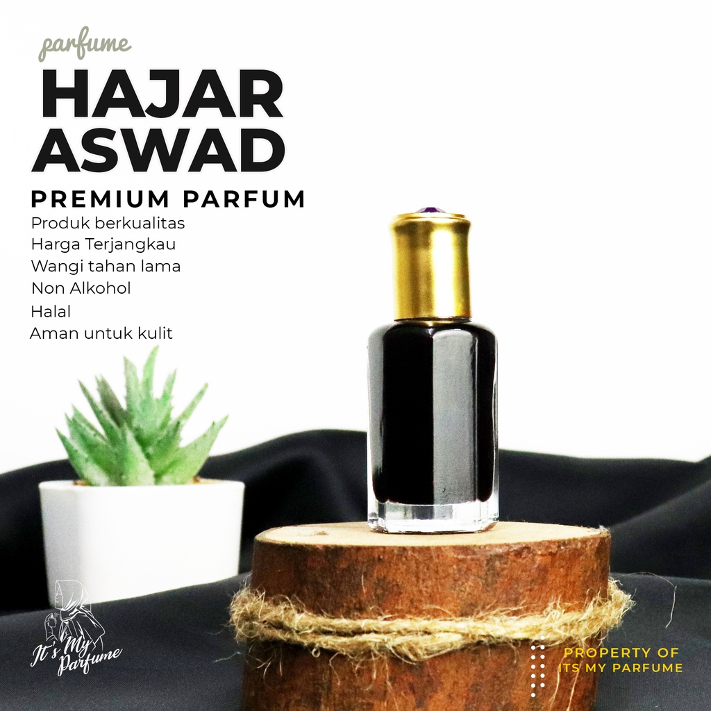 PARFUM HAJAR ASWAD 12 ML ASLI DAN KENTAL BIANG MURNI