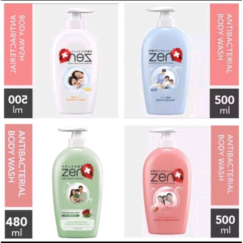 Zen Sabun Mandi Cair Anti Bacterial Botol 500ml 480ml