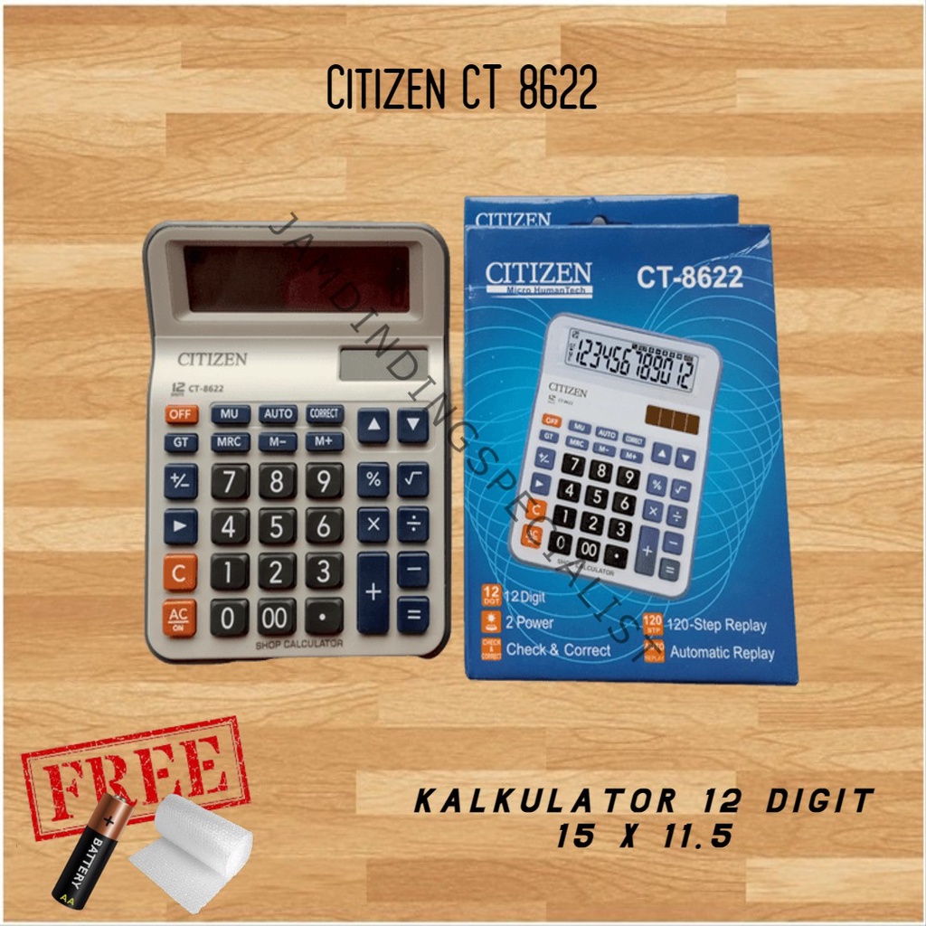 

Kalkulator Mesin Hitung Kantor Dagang Sekolah 12 Digit 15cm X 11,5cm CT 8622
