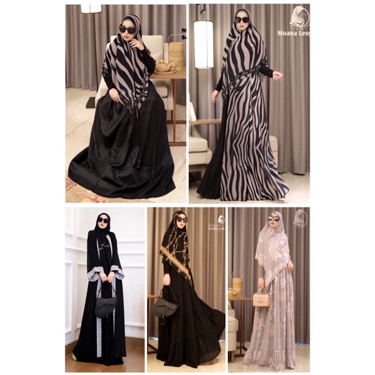 DZAKIYYAH BLACK DAILY WEAR,GAYATRI,FLORENCI CHOCO, SET MOANA LEOPARD BLACK BY JOZA CLOTHING