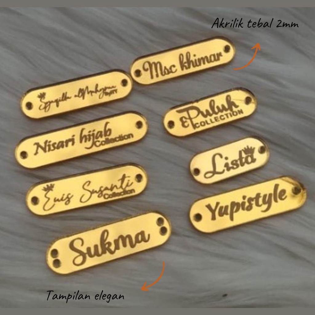 PALING MURAH LABEL HIJAB AKRILIK | LABEL BAJU | MERK | LOGO | BRAND | LOGO JILBAB | KERUDUNG