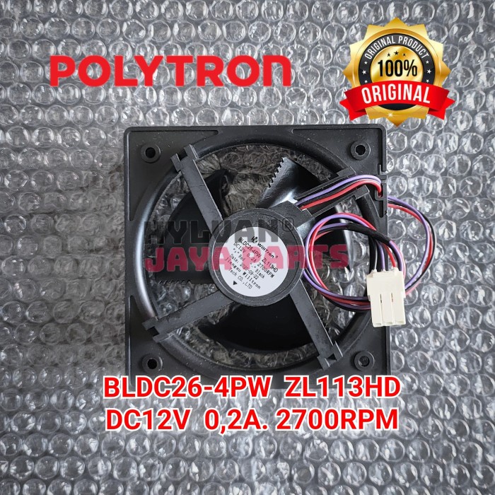 MOTOR FAN KULKAS POLYTRON DC 12V 3 KABEL