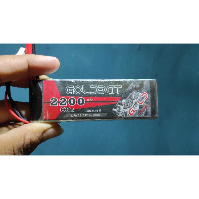 baterai lipo 2s 2200mah 65c bekas