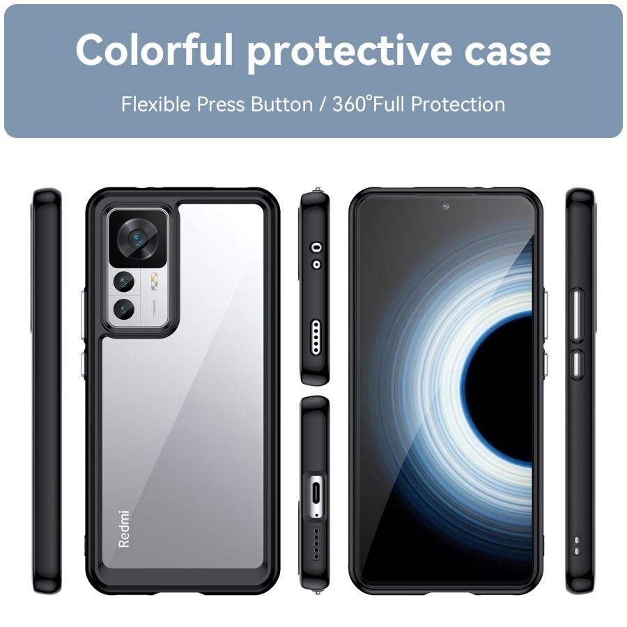 XIAOMI 12T COVER CASE ELECTROPLATING COLORFUL PROTECTIVE SOFTCASE - BLACK, XIAOMI 12T