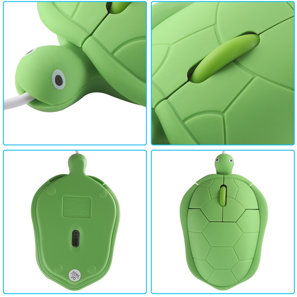 Turtle Shape Wired Mouse USB Wired Mouse Mouse Kabel Lucu Mouse Optik Untuk Anak Anak Hadiah PC Laptop