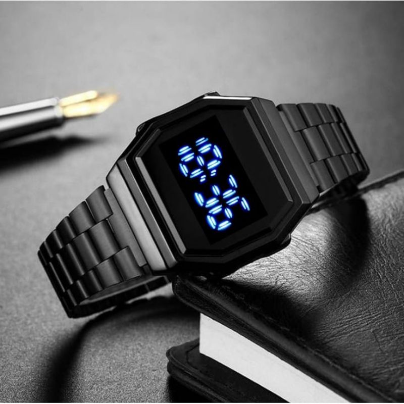 Jam Tangan Unisex Digital Stainlisa LED Touch Screen Untuk Pria Dan Wanita / Jam Tangan Wanita Digital Tahan Air  Tali Anti Karat / Jam Tangan Pria Wanita Termurah Simple / Jam Tangan Wanita Formal Kekinian Lagi Viral Bisa Bayar Di Rumah