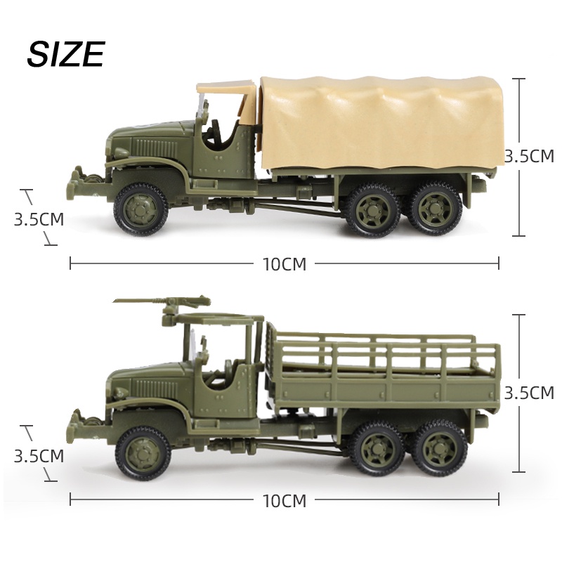 1/72 CCKW353 Truk Model Kendaraan Off-road Mobil Mainan Rakitan 4D
