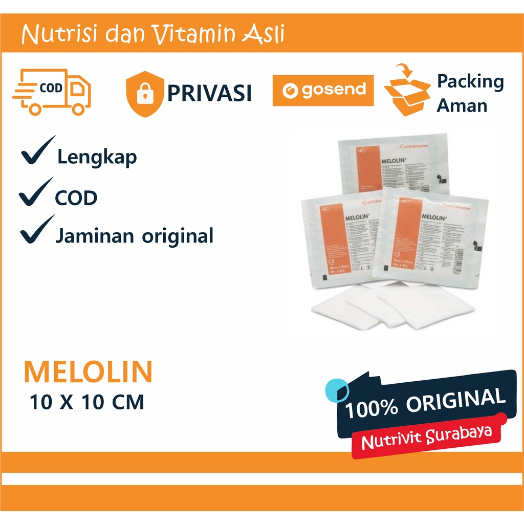 MELOLIN 10x10 cm KASA STERIL PEMBALUT LUKA PER SACHET