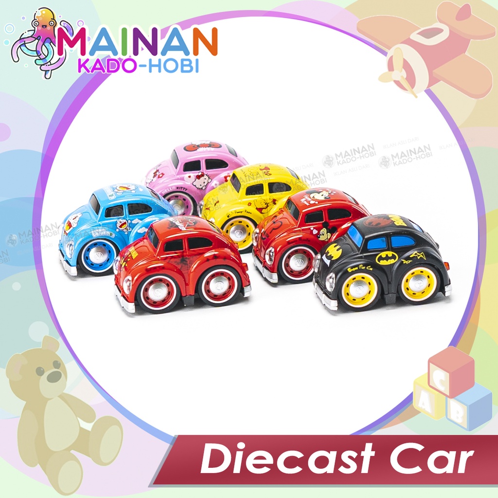 MAINAN ANAK DIECAST SUPER CAR MOBIL KARTUN PULLBACK TOYS