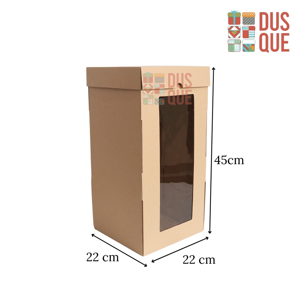 

( 5Pcs ) KOTAK BOX DUS KUE 22x22x45 / TART TINGGI 22 x 22 x 45