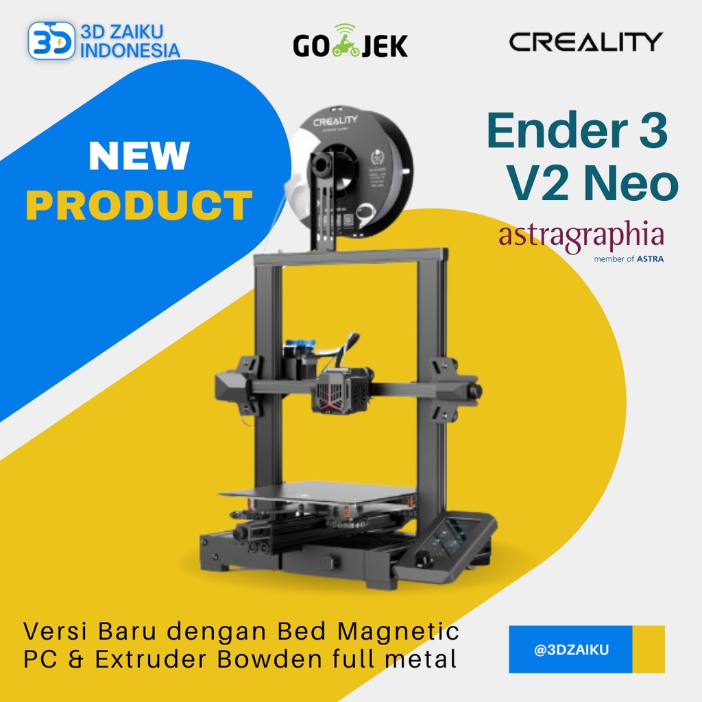 Creality Ender 3 V2 Neo 3D Printer Autoleveling PC Magnetic Bed