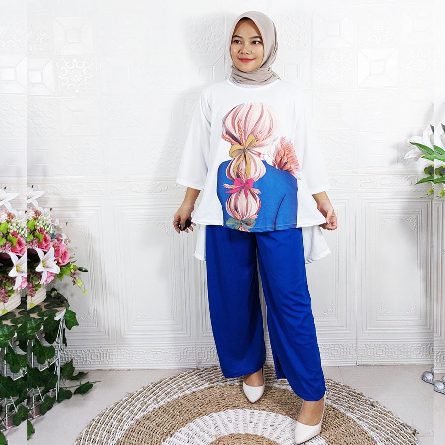 CARLINA PRETTY WOMEN ONE SET OVERSIZE BAJU DAN CELANA PANJANG WANITA VIRAL CANTIK