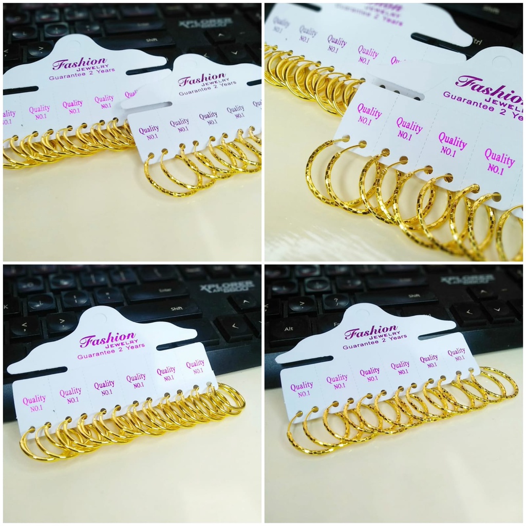 AV401 Grosir Anting Gipsy Xuping Lapis Emas Anting Dewasa