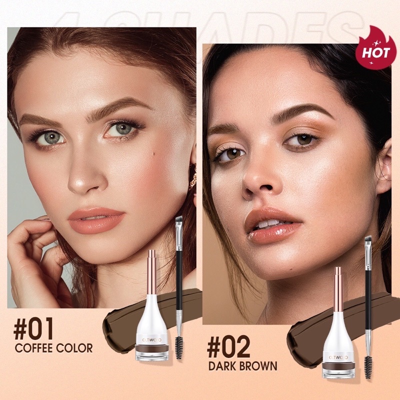 O.TWO.O Waterproof eyebrow cream & powder gel pomade