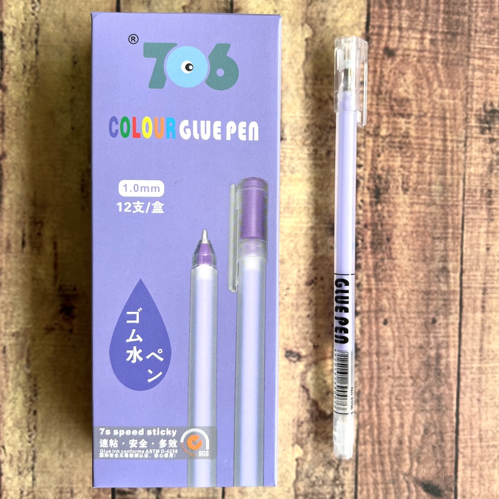 1 Pcs Colour Glue Pen 3706 - Glue Pen 1.0mm - Colour Glue Pen - Pen Sekaligus Lem