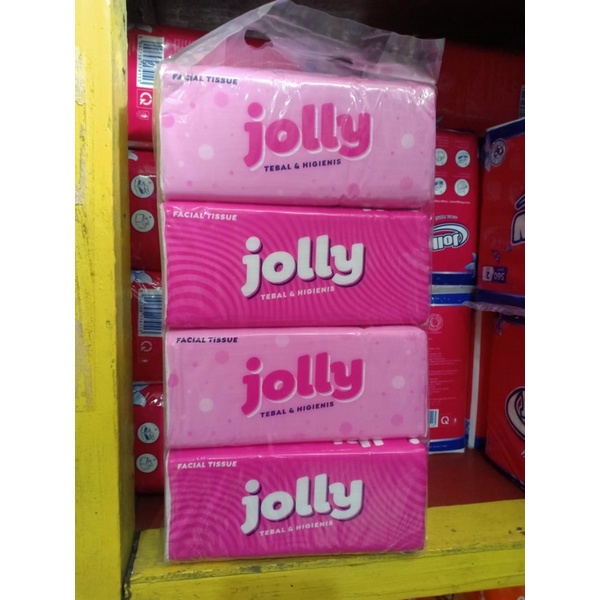 Jolly Facial Tissue 200 Sheets 2Ply 4 Pack | 1 BANDED ISI 4 Tisu Jolly 200 Sheets