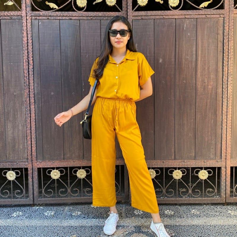 One set kemeja wanita / ONE SET TWILL KEKINIAN /setelan wanita