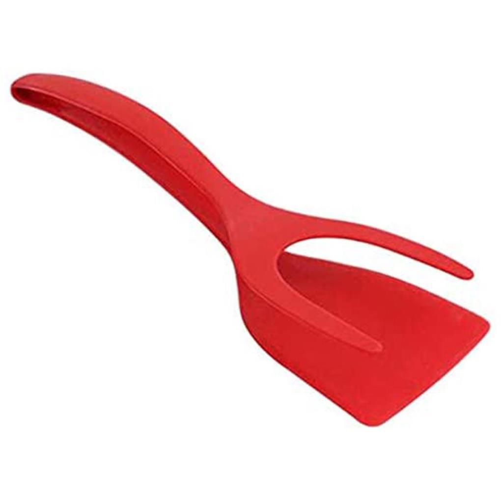 2-in-1 Spatula Penjepit Silikon Multifungsi Halus Penjepit Dapur Non-Stick Gagang Panjang Makanan Klip Tong Rumah Restoran Alat