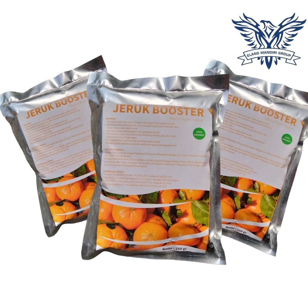 Repack Booster Jeruk 250gr Pupuk Organik Pelebat Jeruk,lemon, perangsang buah Agar Cepat Berbuah