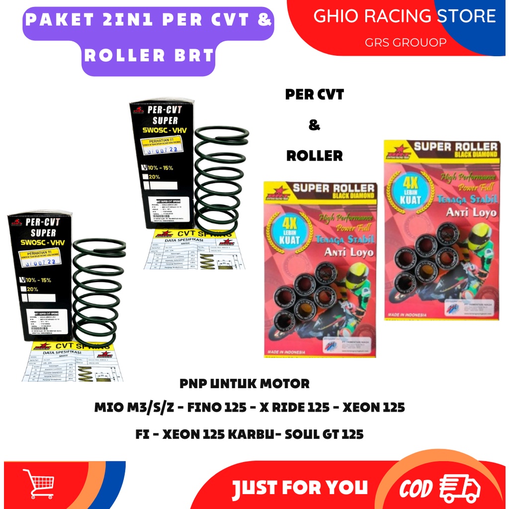 Paket kirian BRT Mio m3 Mio S mio z X ride 125 Xeon Gt 125 Upgrade cvt kirian  Mio m3 Paket roller d