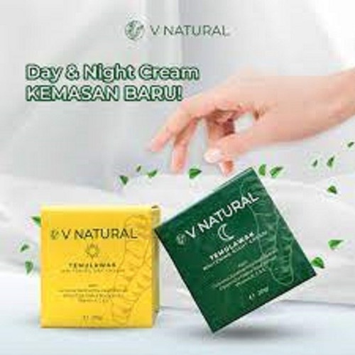 V NATURAL TEMULAWAK CREAM DAY AND NIGHT ORIGINAL Bpom / Cream V Natural Temulawak