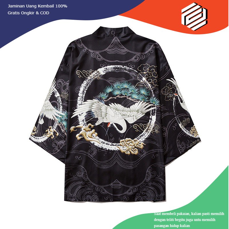 baju HAORI / OUTER / CARDIGAN / HAPPI / LOOSE KIMONO PRIA WANITA COWOK CEWEK 33 BANGAU kimono jepang