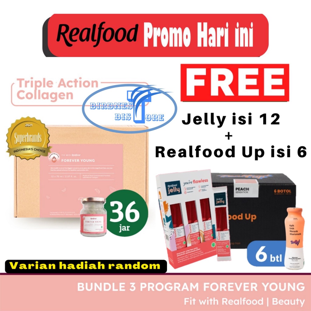 

Realfood Bundle Forever Young Hemat Ongkir ( Minuman sarang walet )