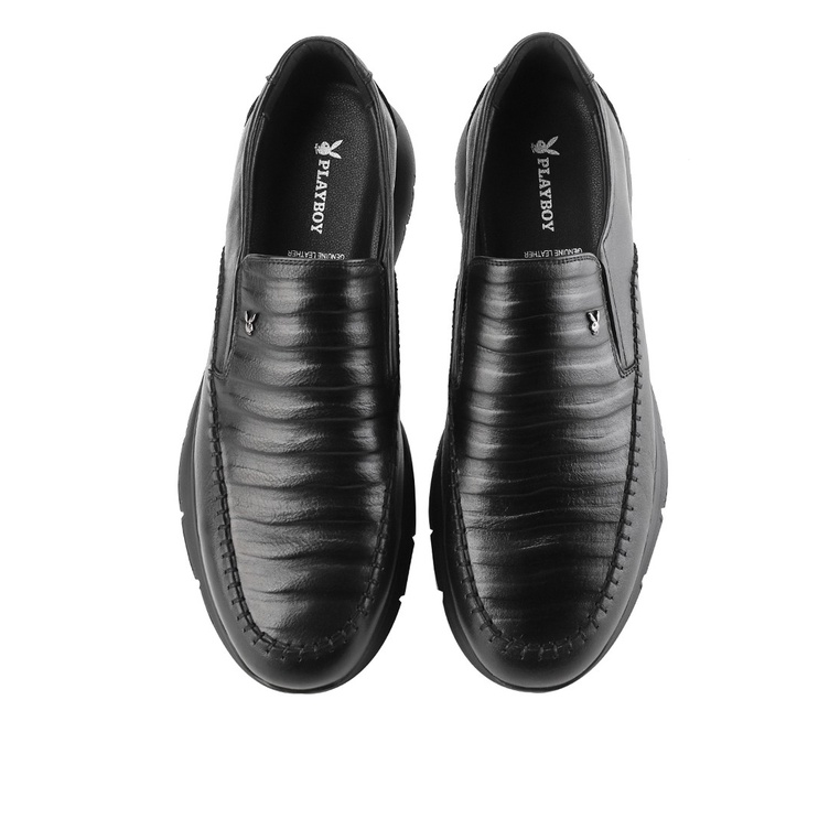 SEPATU PLAYBOY PRIA ORIGINAL SLIP ON CASUAL FORMAL KULIT HITAM PL04