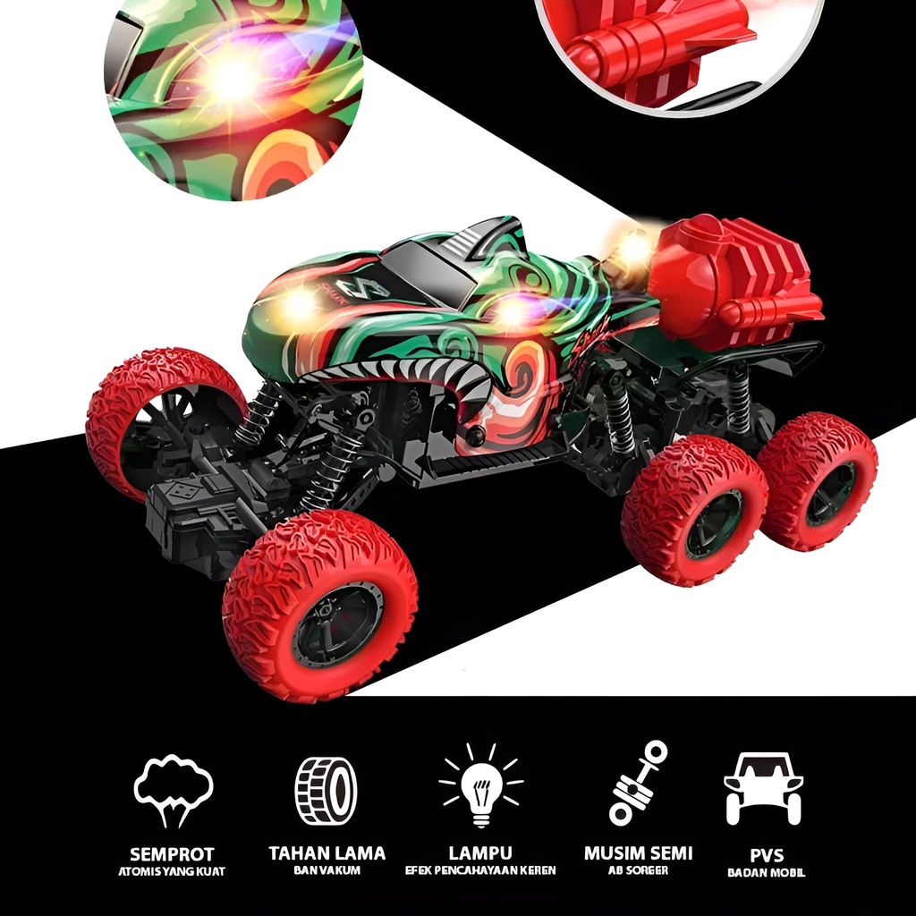 Mobil Remote Control Cross Country | Mainan Anak Cowok RC Light Climbling Car Spray | Mainan Anak Laki Laki Mobil Mobilan 3-4-5-6-7 Tahun