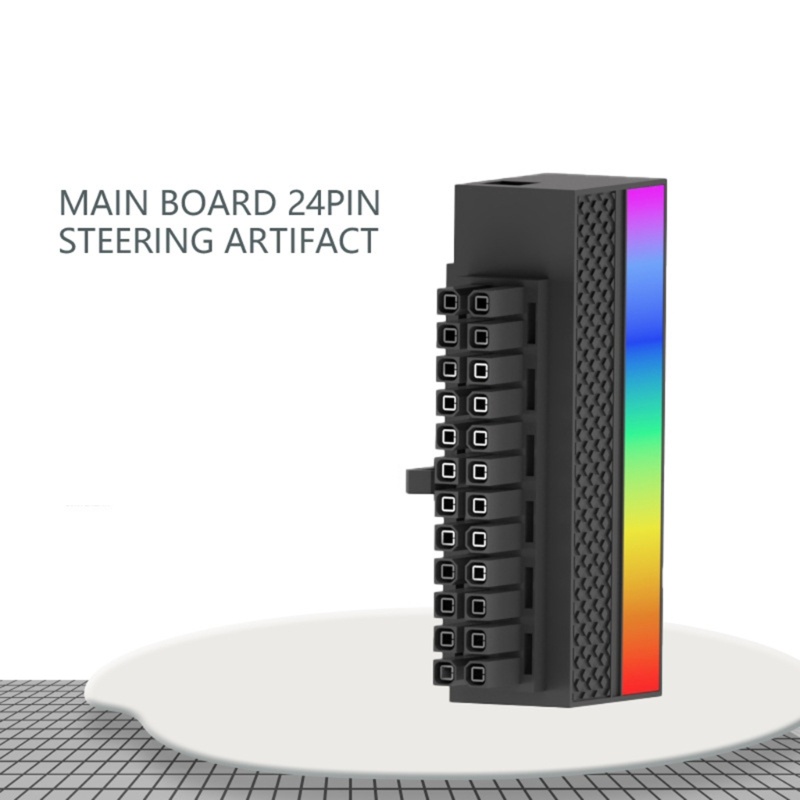 Motherboard Komputer btsg 5V ARGB Synchronous ATX Power Supply 24P Ke90° Konektor Setir Kepala 5V 24Pin Adaptor Plug