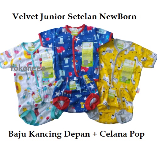 NEW MOTIF Velvet Starry Night Setelan Pendek Kancing Depan dan Celana Pop Size NEWBORN NB